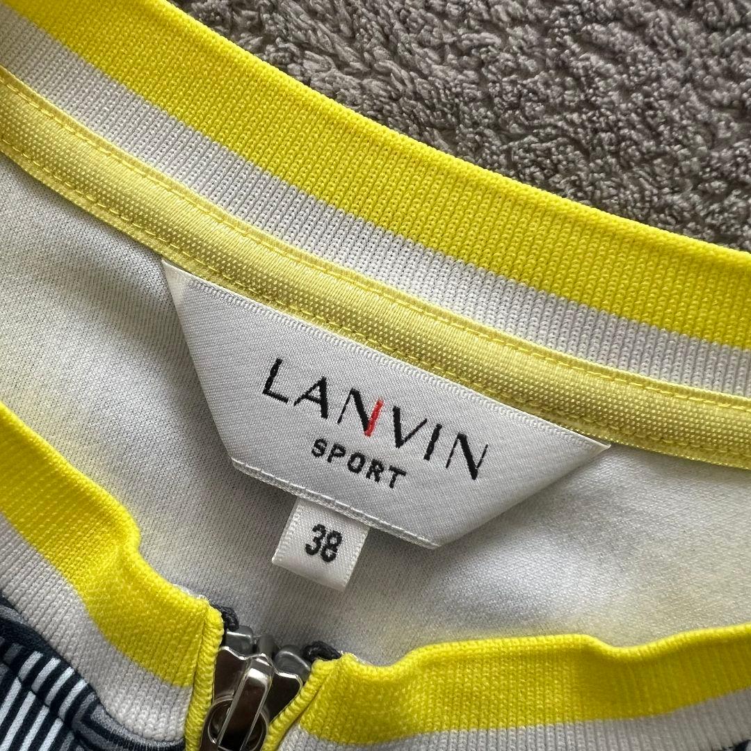 LANVIN SPORT ランバンスポール　総柄　ノーカラージャケット　ゴルフ