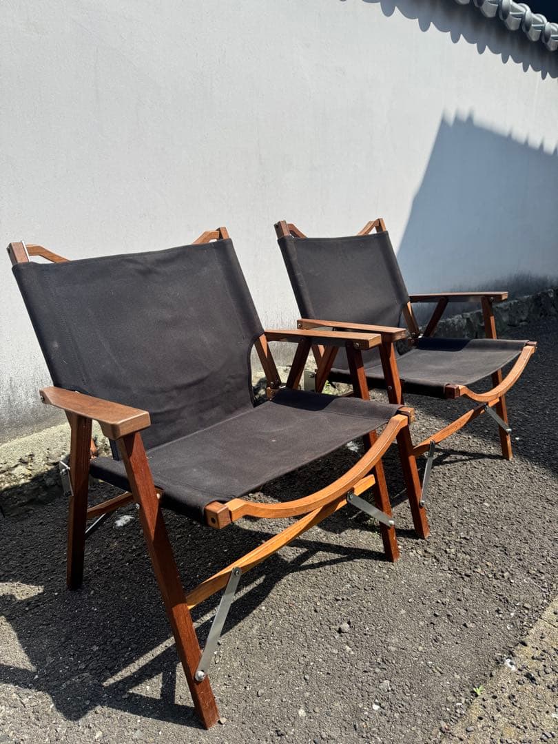 キャンプオンパレード　コンダクターズチェア2脚セット　帆布シート　収納袋付き