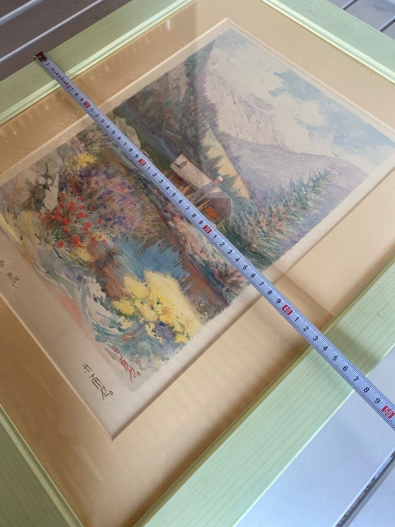 F. NERI 水彩画 Grazia della Folla 風景画　額縁