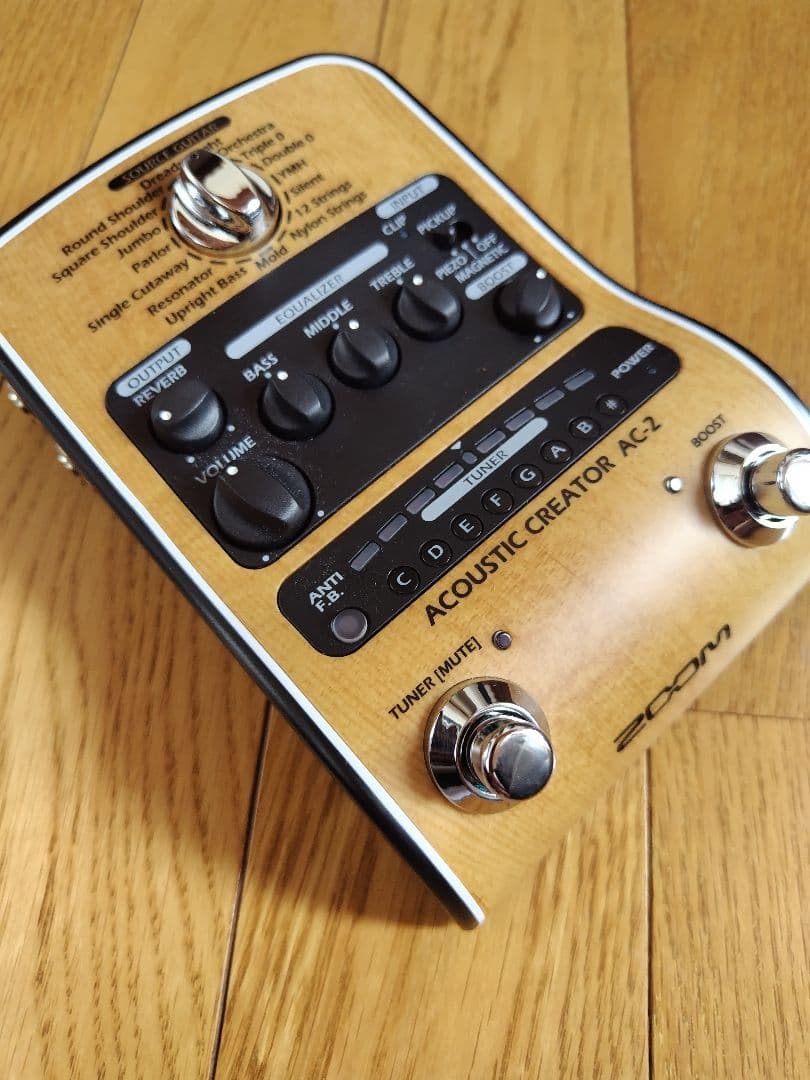 ほぼ未使用品 ZOOM AC-2 アコースティックギター用 プリアンプ