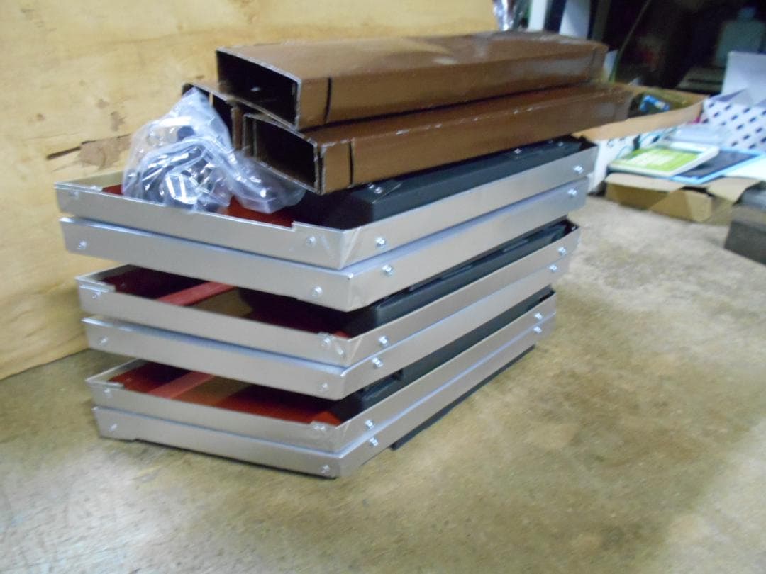 ヘキサテーブル 6角/焚き火テーブル シルバー ガルバ クリップ接続 自作