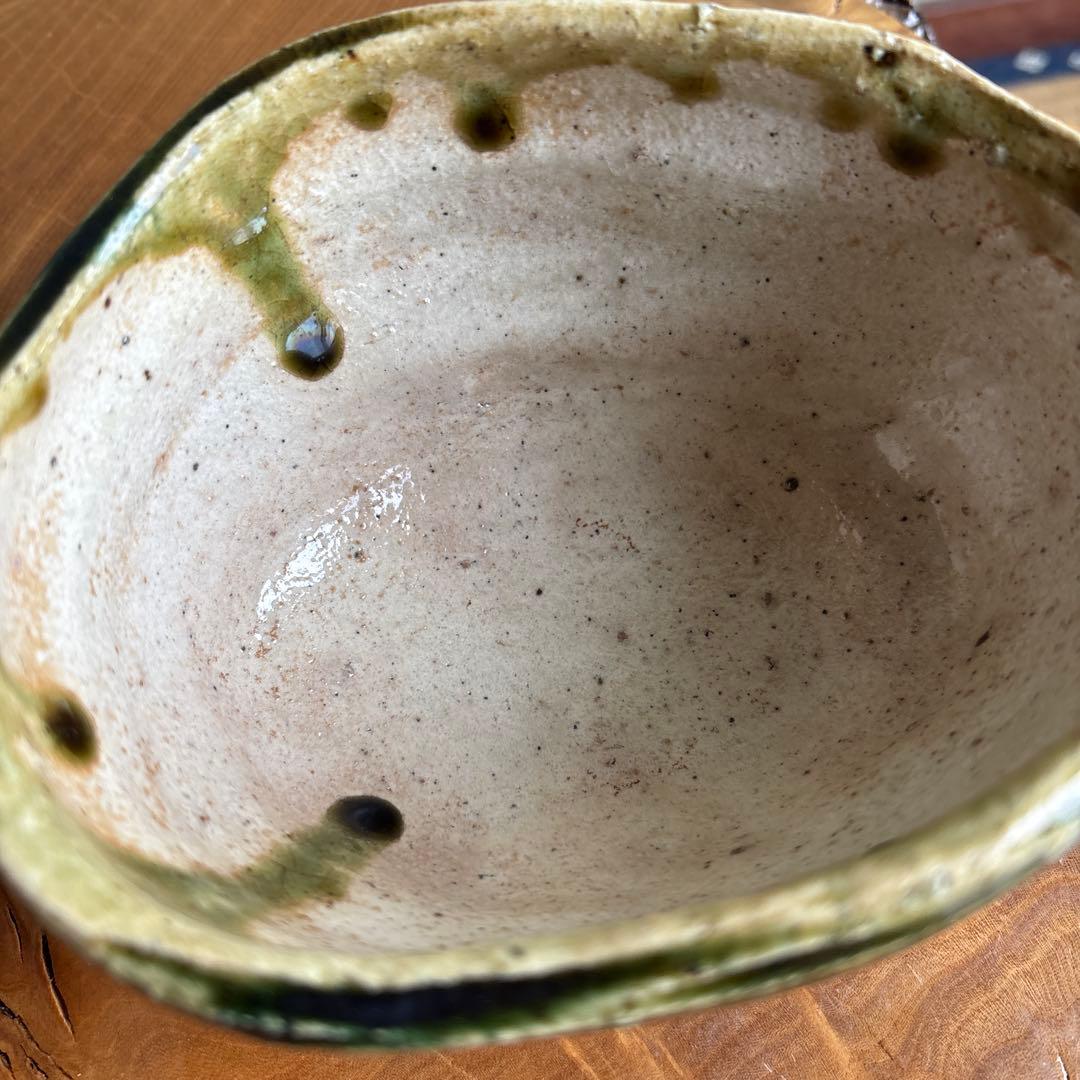 織部焼 服部壽彦 抹茶碗 茶道具 共箱（306m）