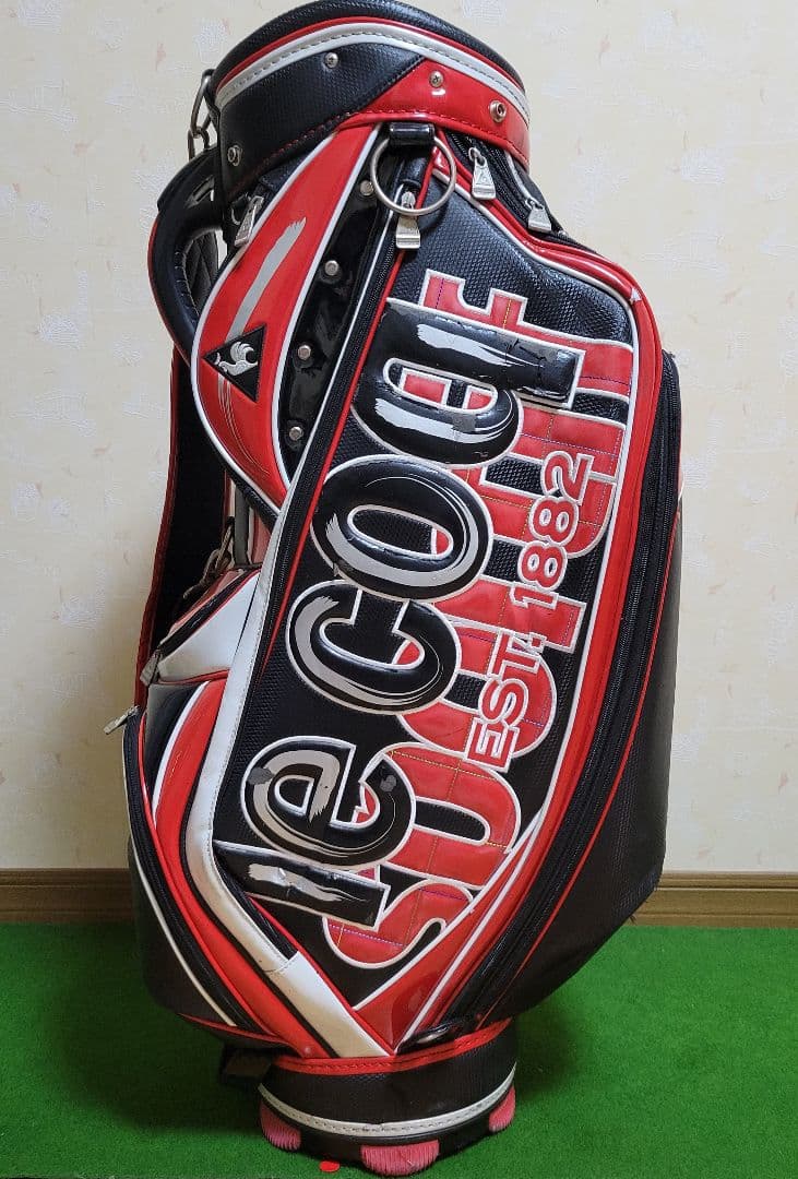 le coq sportif 　ゴルフキャディバッグ 　赤黒