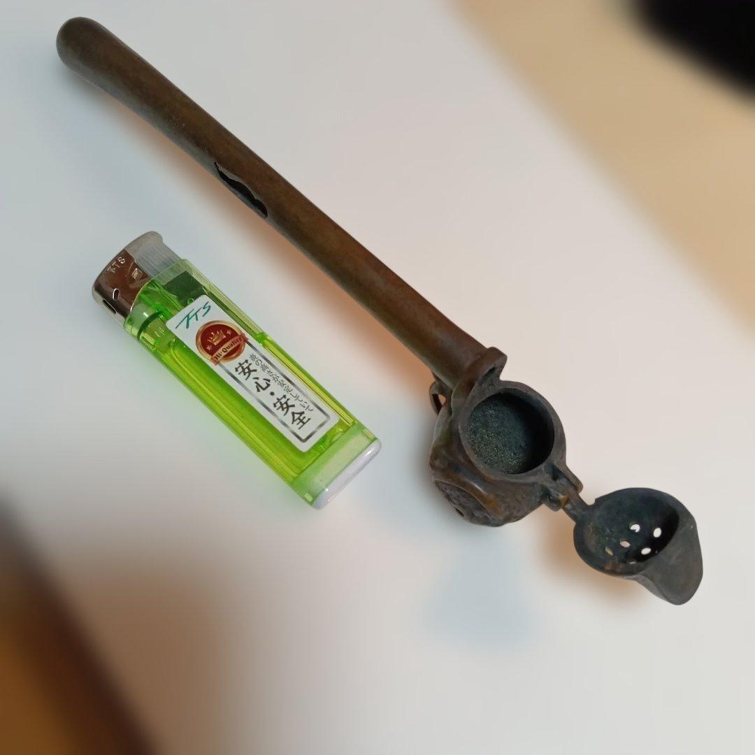 211..金属製の江戸時代の筆と墨壺、携帯用具、極小品、絵画のモチーフ使用