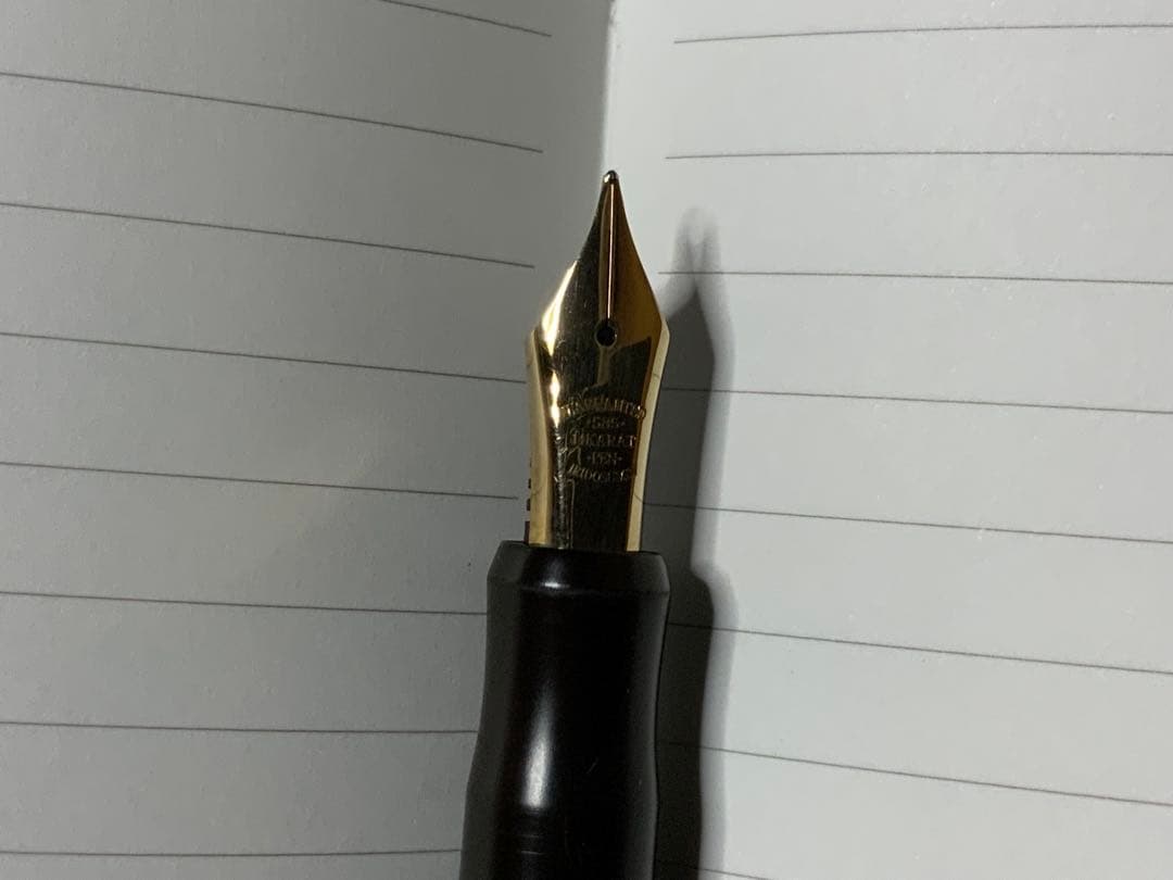 ぽりごん　酒井栄助作　オノト型インク止め万年筆　14K 新しいシール