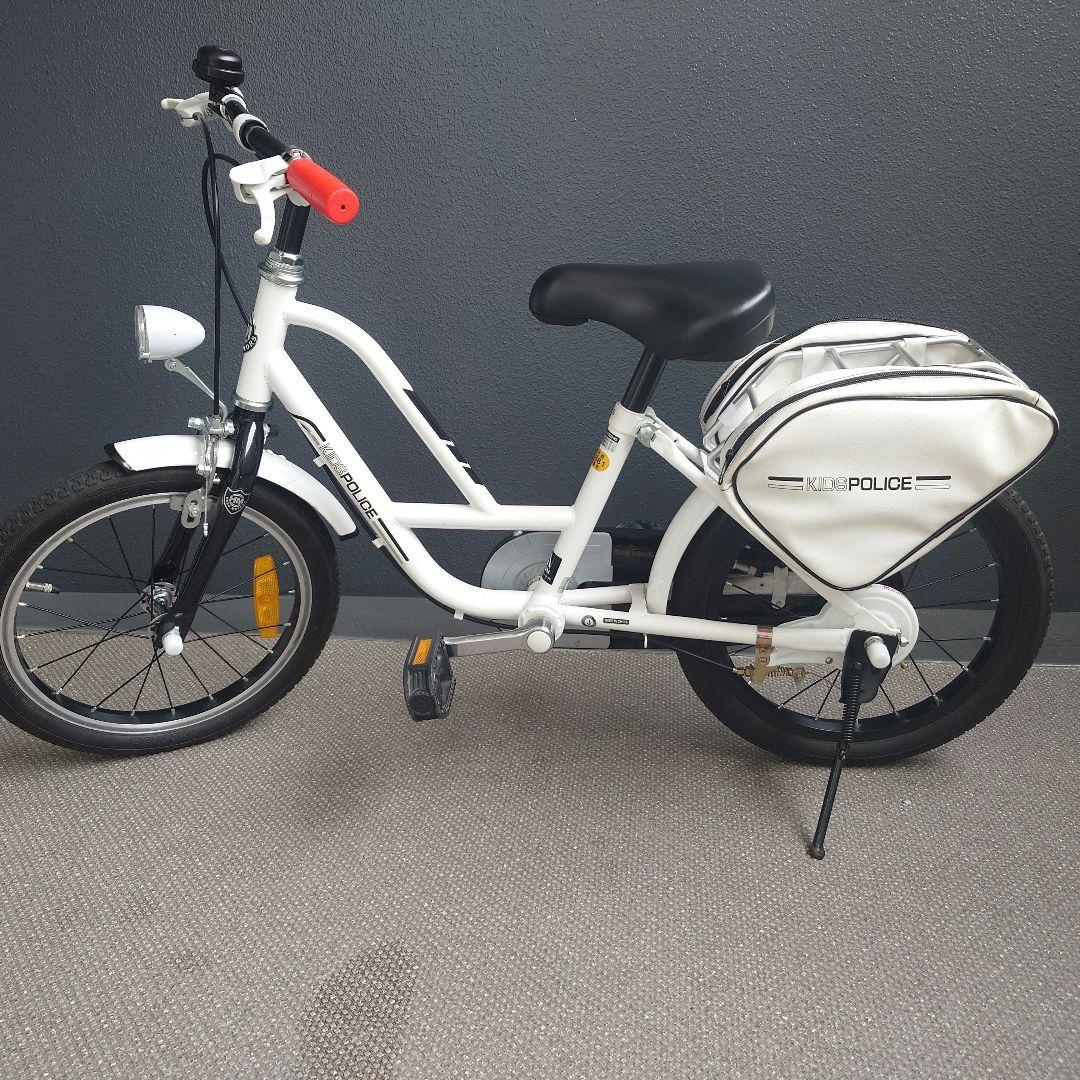 (直接取引　配送不可)キッズポリス自転車 ホワイト16インチ