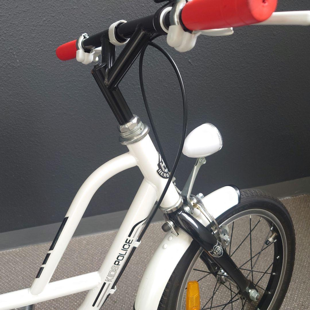 (直接取引　配送不可)キッズポリス自転車 ホワイト16インチ