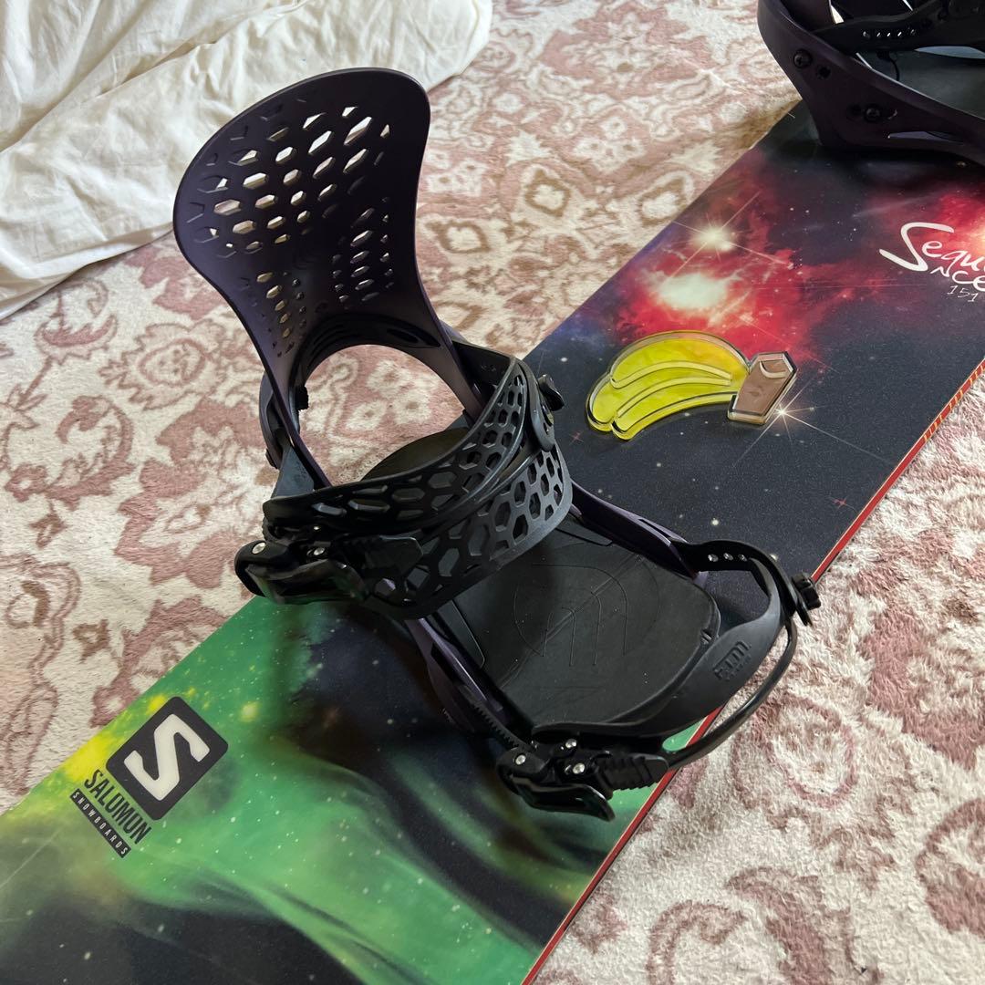 美品 SALOMON 151cm FLUX バイン付 スノーボードセット