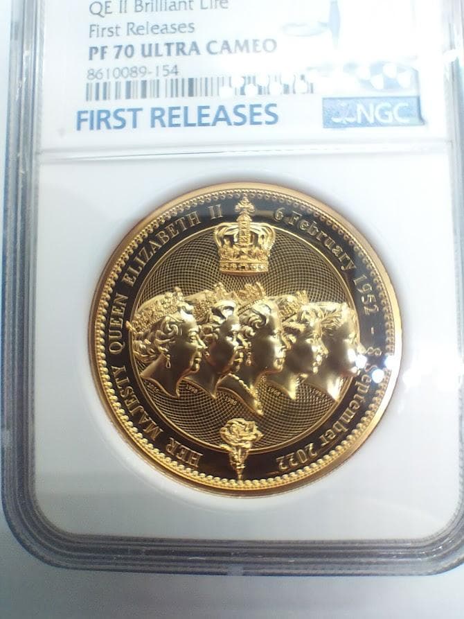NGC PF70 ニウエ 2025 エリザベス2世追悼記念 1ドル金メッキ銅貨