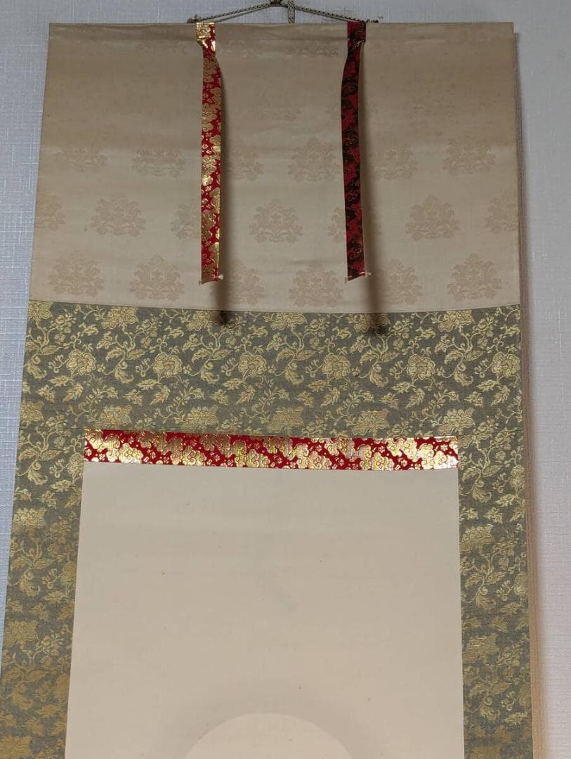 【真作】掛軸　松波松観　聖観音　観音像掛軸　彩色仏画　仏画掛物　共箱入　U137