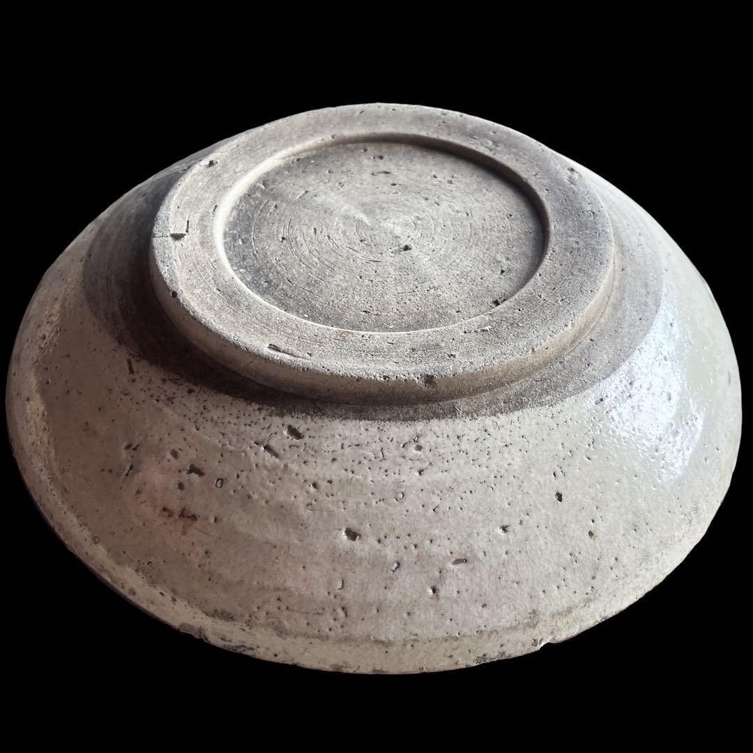 馬の目皿 石皿 古瀬戸 幕末 皿 古丹波 馬の目皿 鉄絵 白化粧 渦巻文