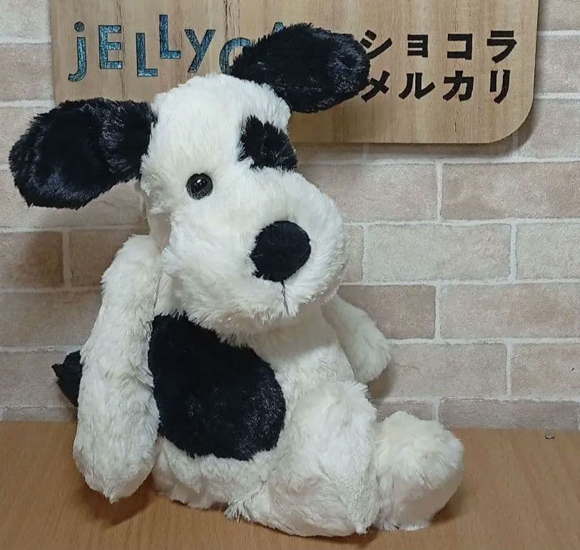  Black&Cream Puppy M 犬 ぬいぐるみ ドッグ