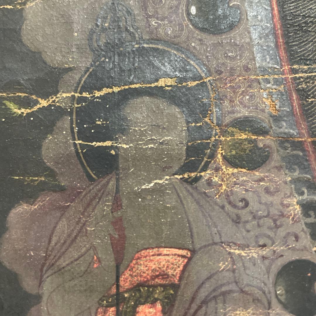 タンカ 仏画 肉筆 骨董　額付き