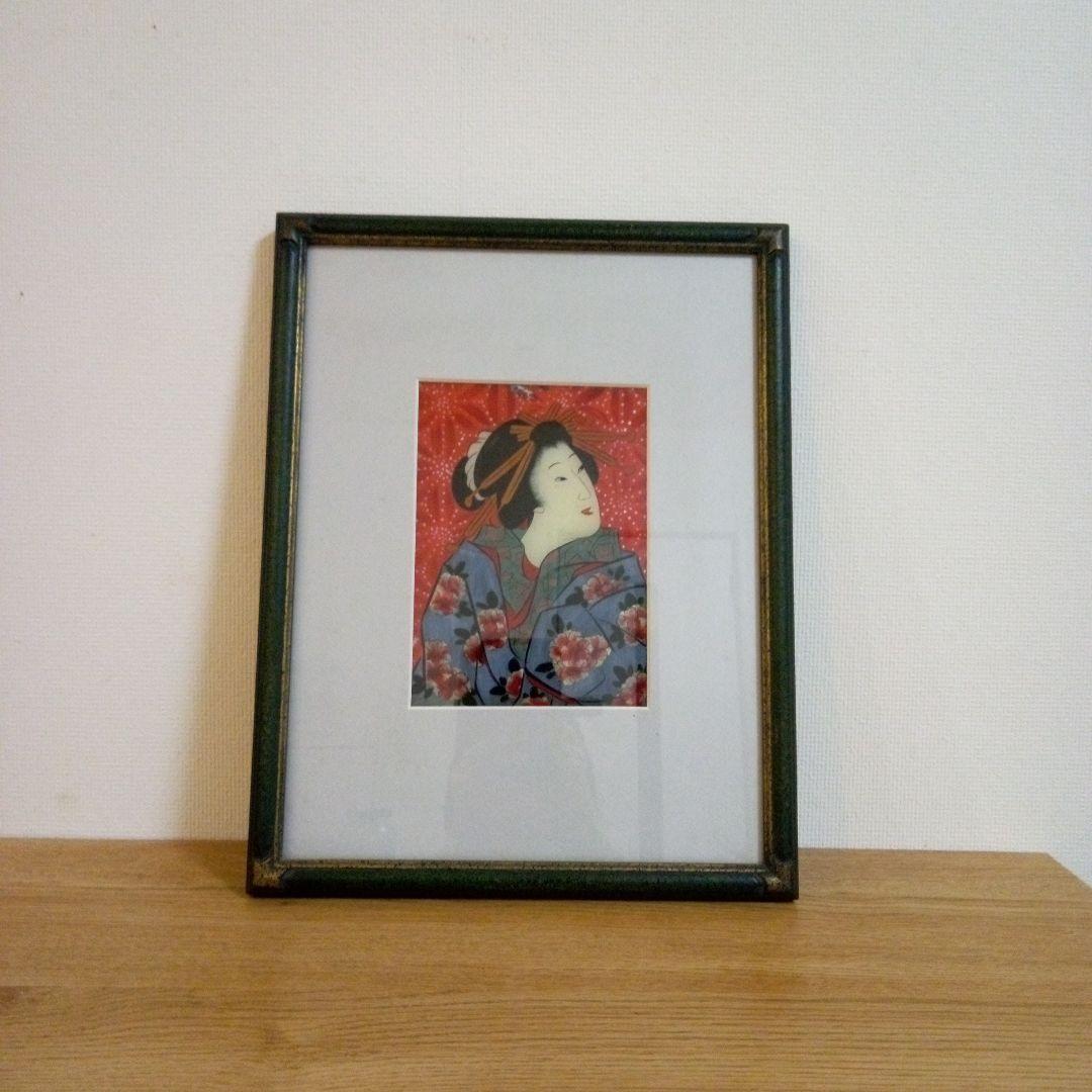 明治時代のガラス絵の美人図