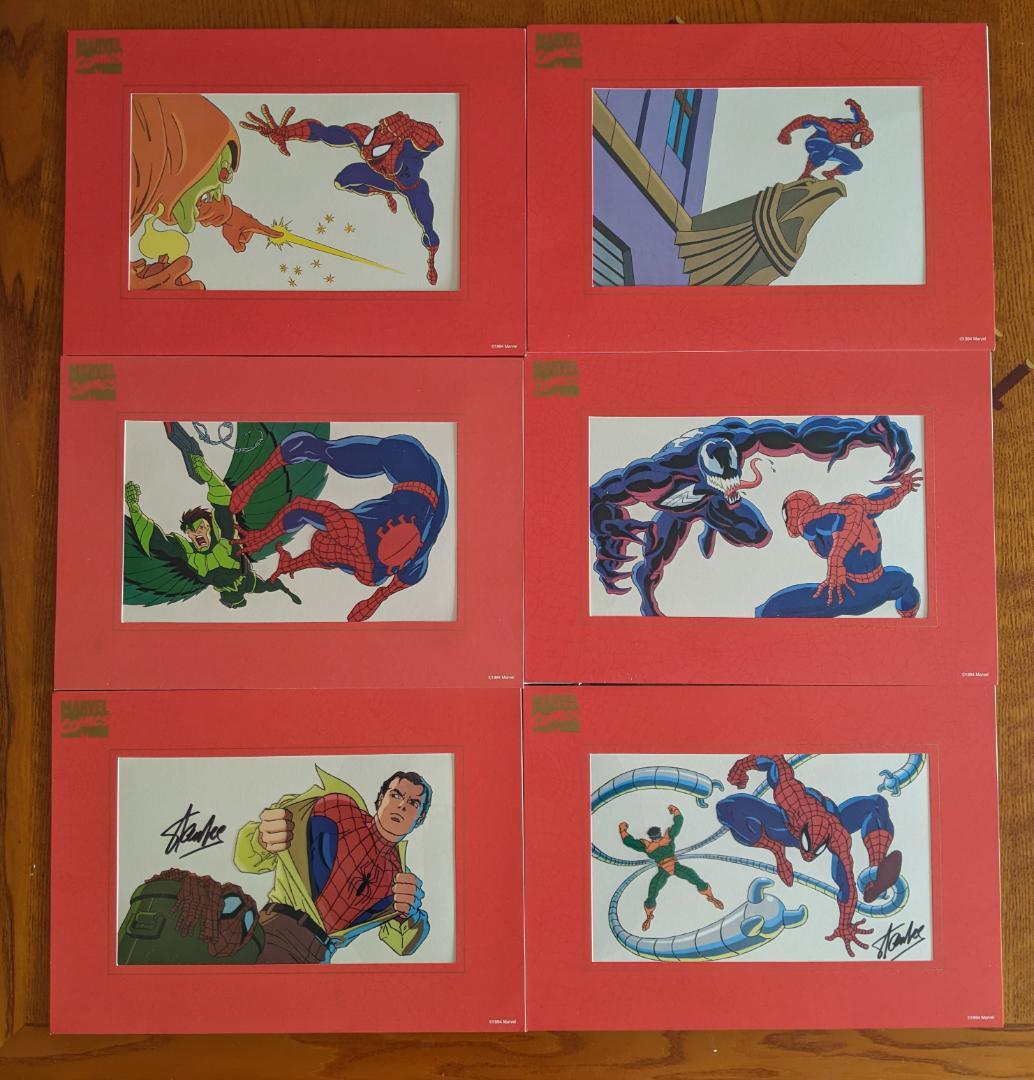 スパイダーマン　セル画　スタン・リーサイン入り2枚+4枚