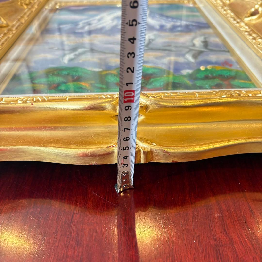 金岩清隆「霊峰飛鶴」油彩 F6 額装 油絵 油画 絵画