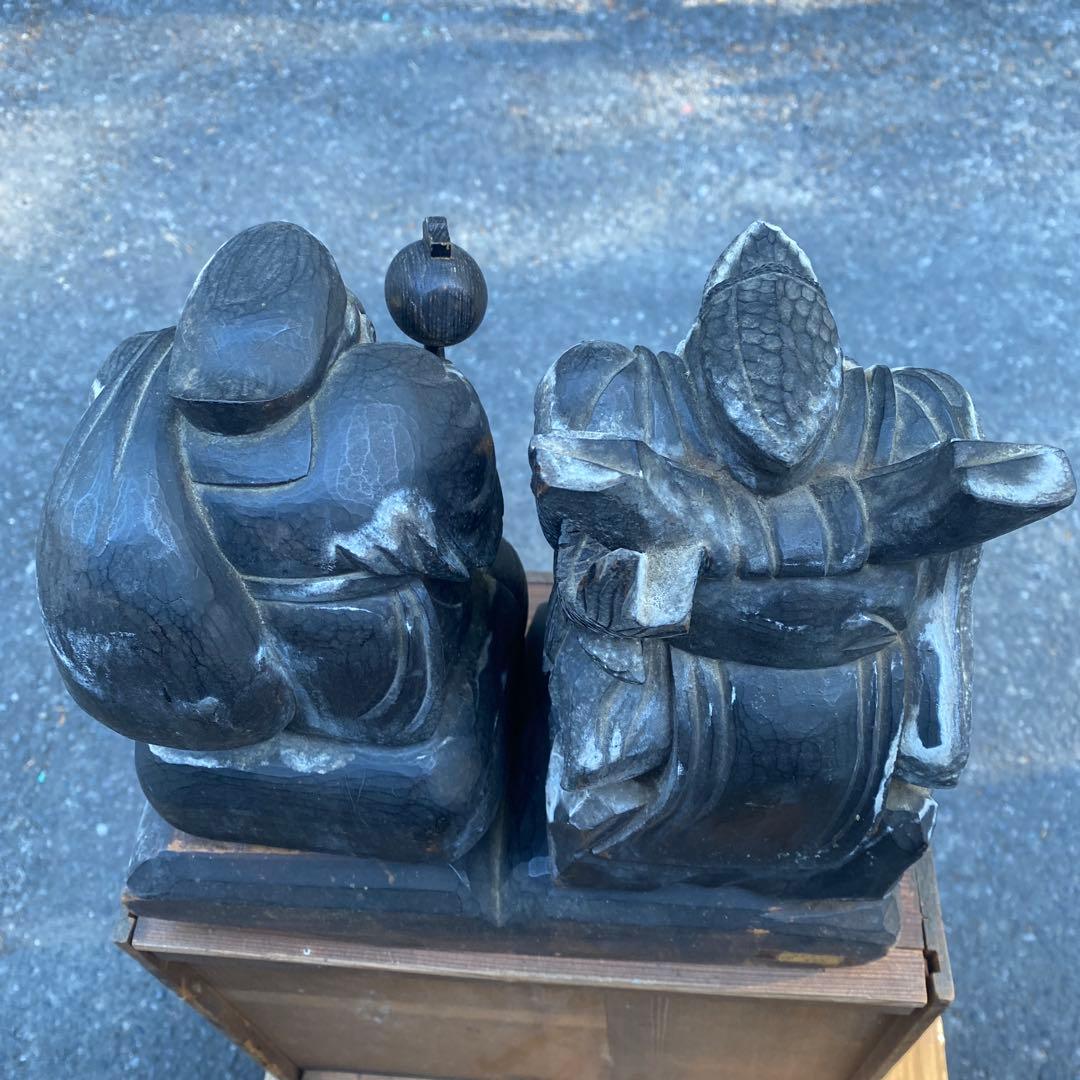 江戸期・祀り福神「恵比寿・大黒天」民衆信仰・財運福徳・邪気祓い・二神一対彫り