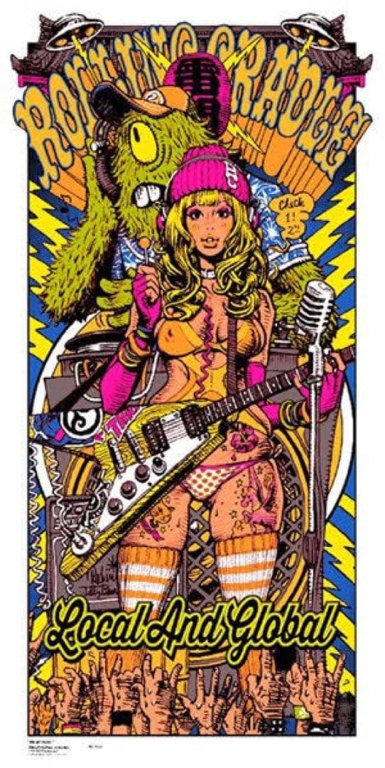 ロッキンジェリービーン ROLLING CRADlE シルクスクリーン ポスター