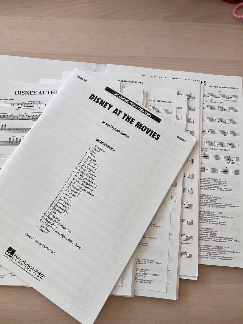 Disney at the Movies 吹奏楽楽譜　スコア・パート譜フルセット