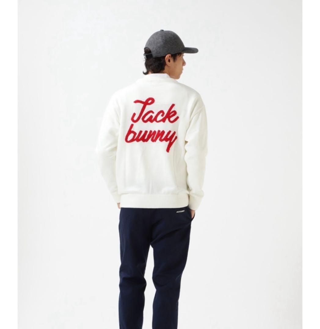 Jack Bunny!!天竺袋インターシャ クルーネックニットプルオーバー M