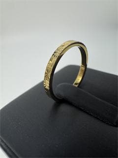 《日本製18金》K18ゴールド ブラック 花模様 リング1.08g 9号即日発送