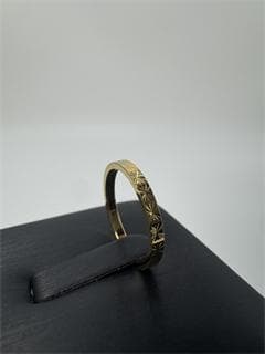 《日本製18金》K18ゴールド ブラック 花模様 リング1.08g 9号即日発送