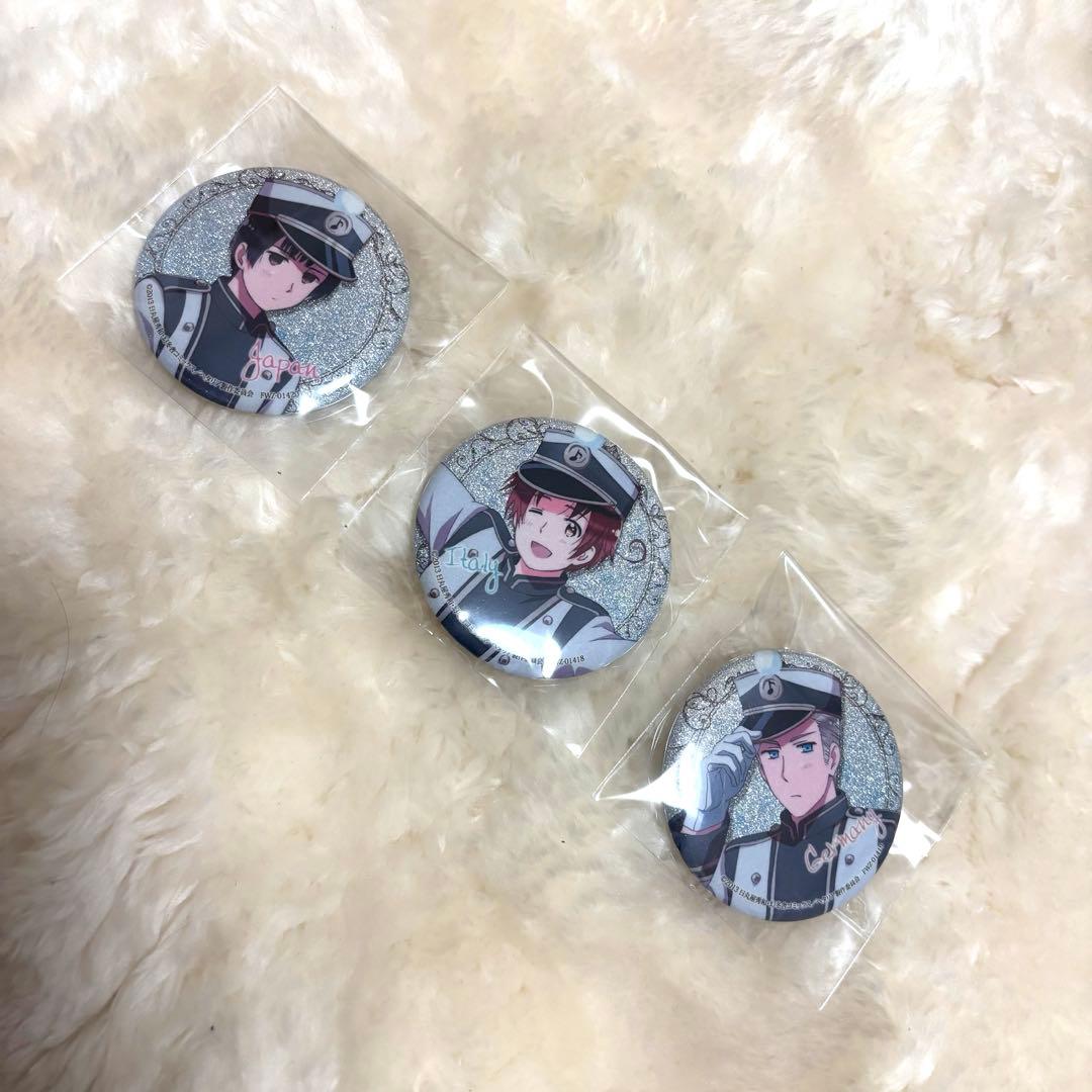 ヘタリア　キラキラ缶バッジ　枢軸