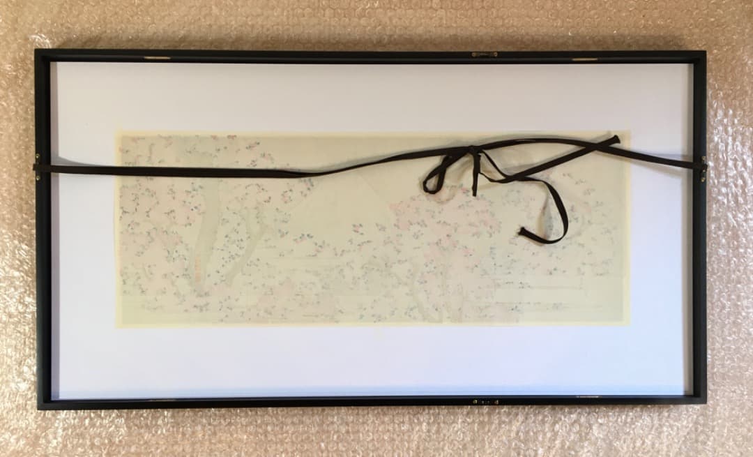 ○【復刻】葛飾北斎「桜花に富士図」木版画 アダチ版画 絵画 額装 日本画 摺物