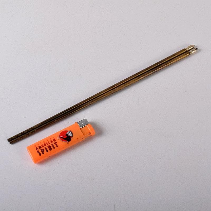 茶道具　銅製　椎頭火箸　共箱　V　7965