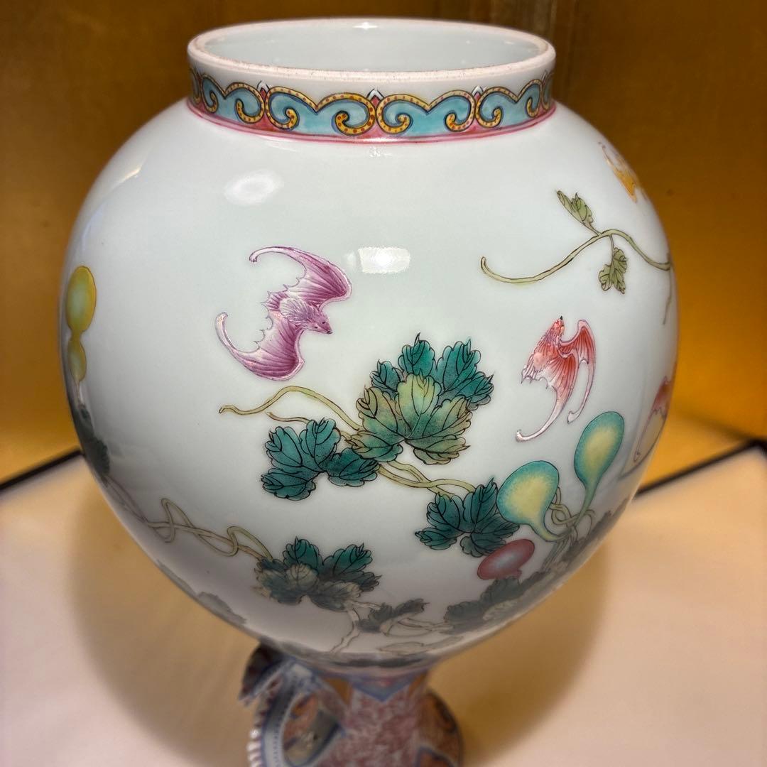 アンティーク　大清乾隆年製　福禄万代　花瓶