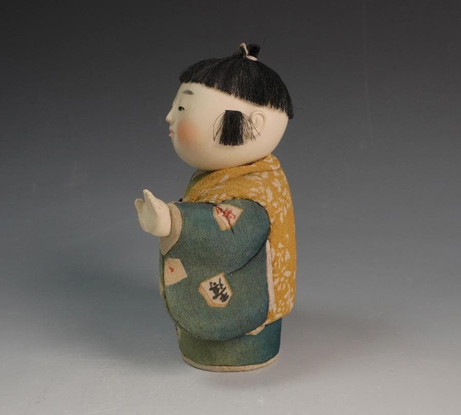 岡本玉水 木目込人形『酉の市』共箱 人形 飾り物