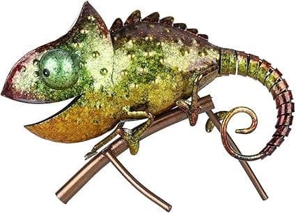 * カメレオン 彫刻 金属 飾り装飾 置物 鉄 動物 家具 野生 屋内 屋外