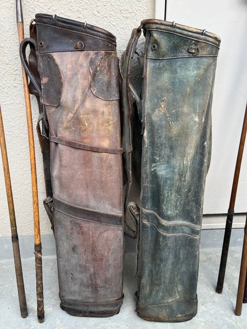 激レア❗️！骨董品!　ゴルフセット+革製キャデバッグ2点