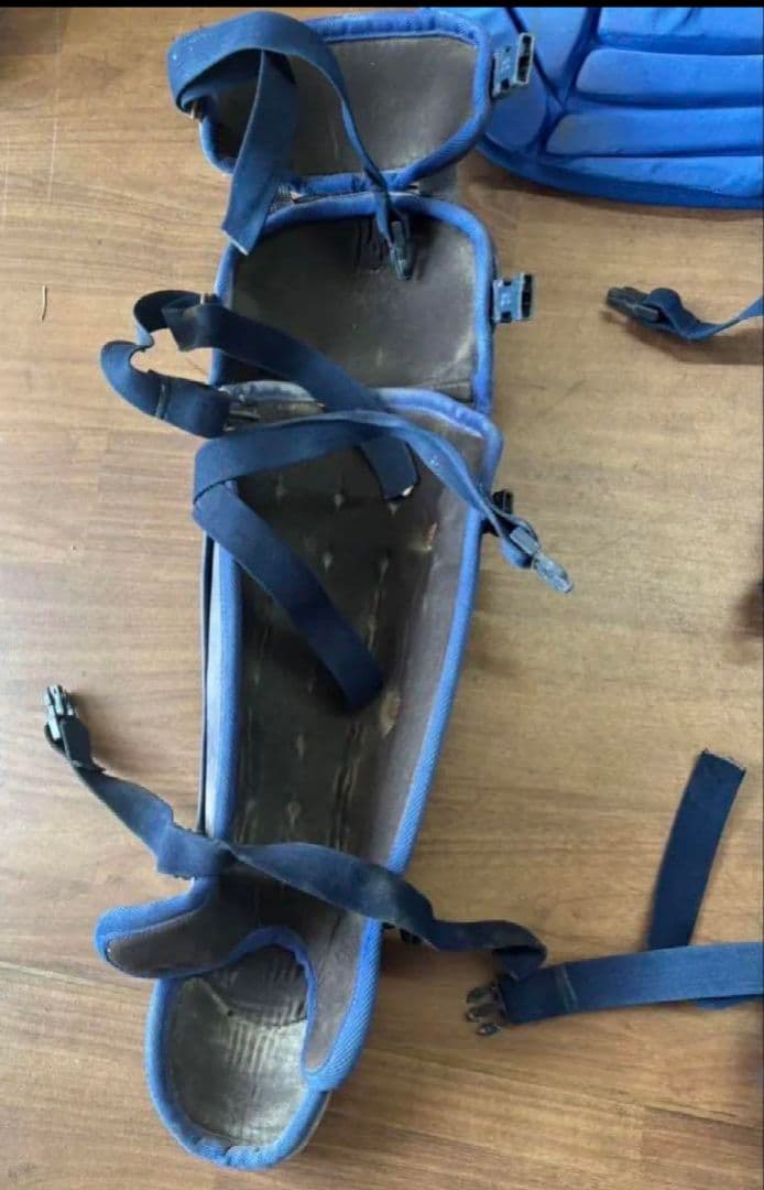 【MIZUNO】軟式野球大人用キャッチャー用レガース&プロテクター ブルー