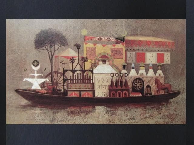 山本明比古、【Rの音舟】、希少な画集より、状態良好、新品高級額装付