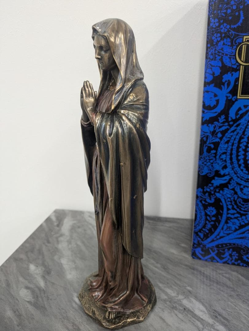 聖母マリア像 ブロンズ風 彫像 彫刻　約30㎝