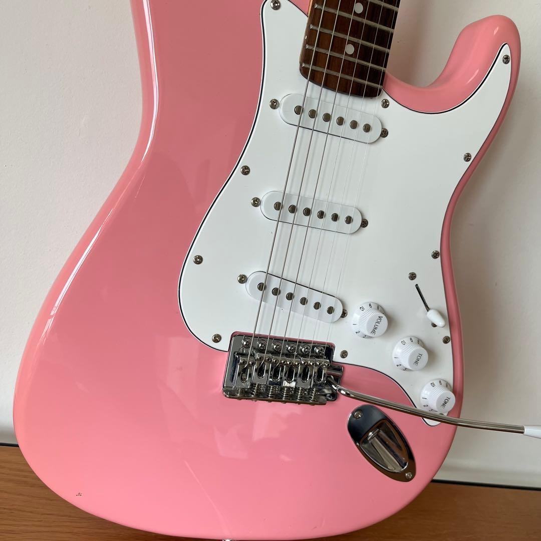 ストラトギター(ピンク)PLAYTECHプレイテック初心者向け