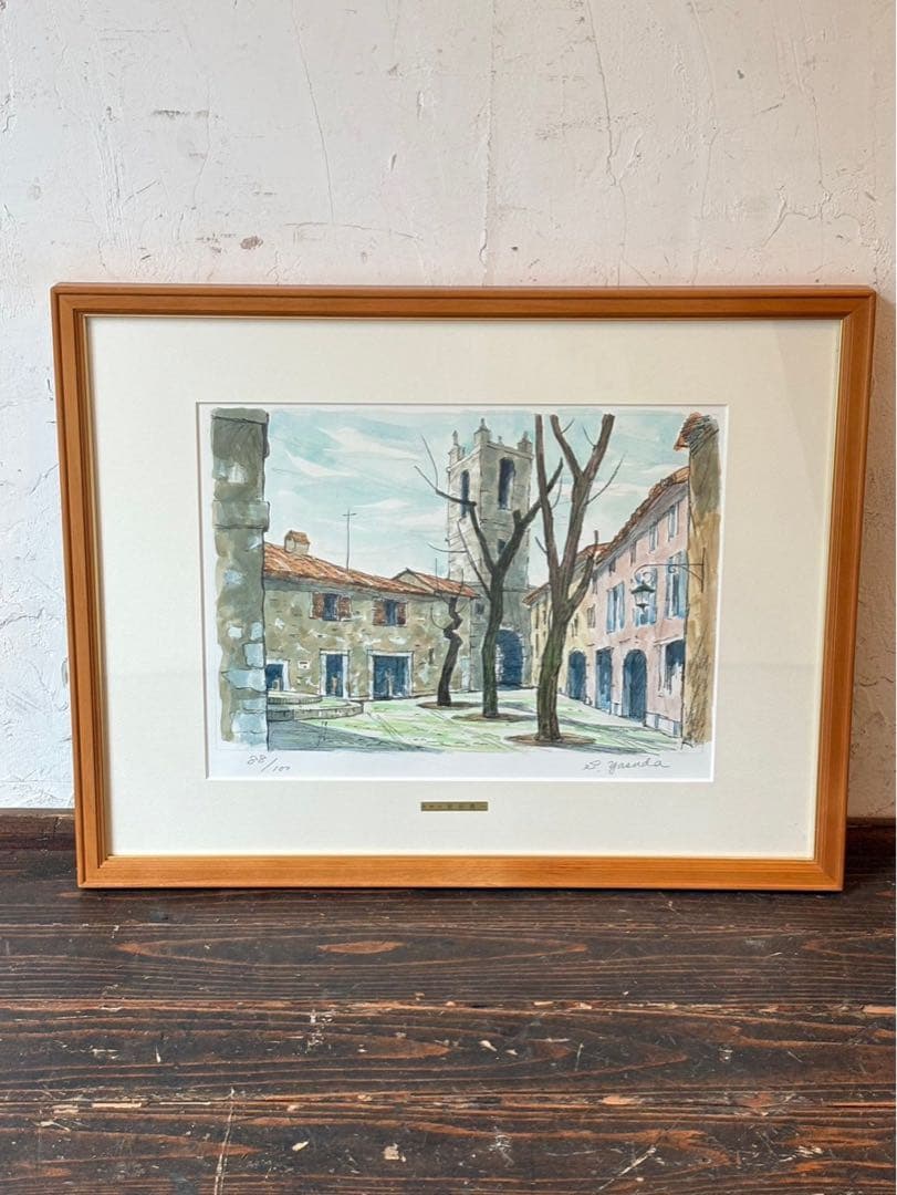 佐々木スカイ＊③ 絵画 リトグラフ セット鈴木信吾 他 直筆サイン入 額縁