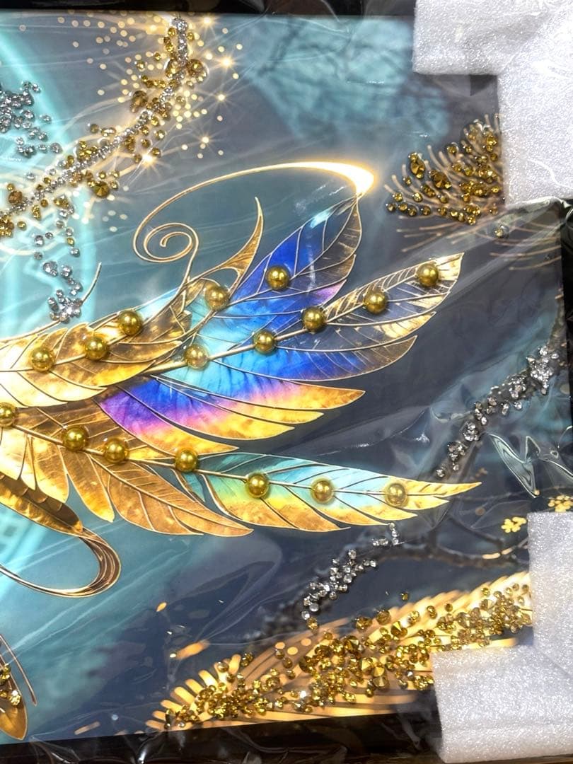 クリスタルアートパネル 水晶絵 立体絵 梟フクロウ