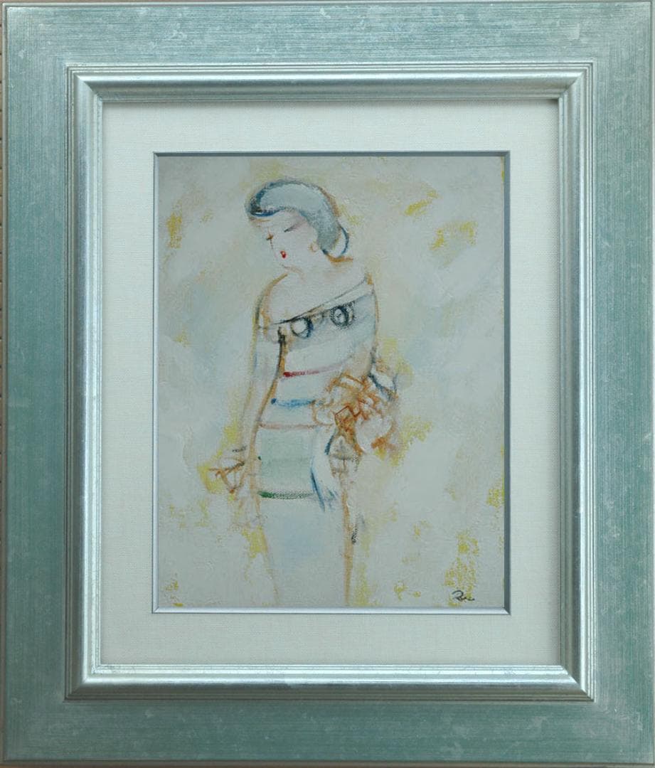 油絵 菅家令子 絵 絵画 インテリア F3-020311 人物 女性像