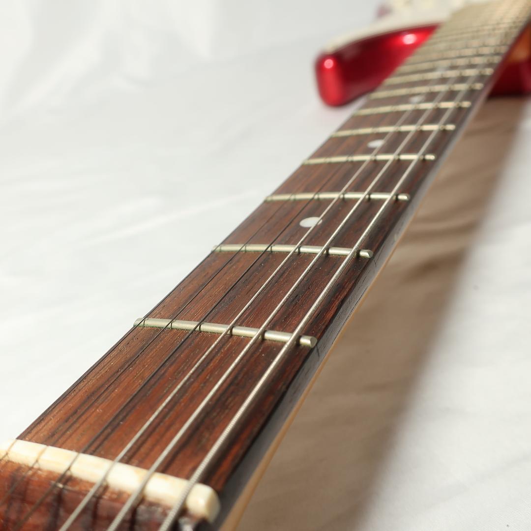 弦交換 Photogenic ストラトタイプ マッチングヘッドメタリックレッド