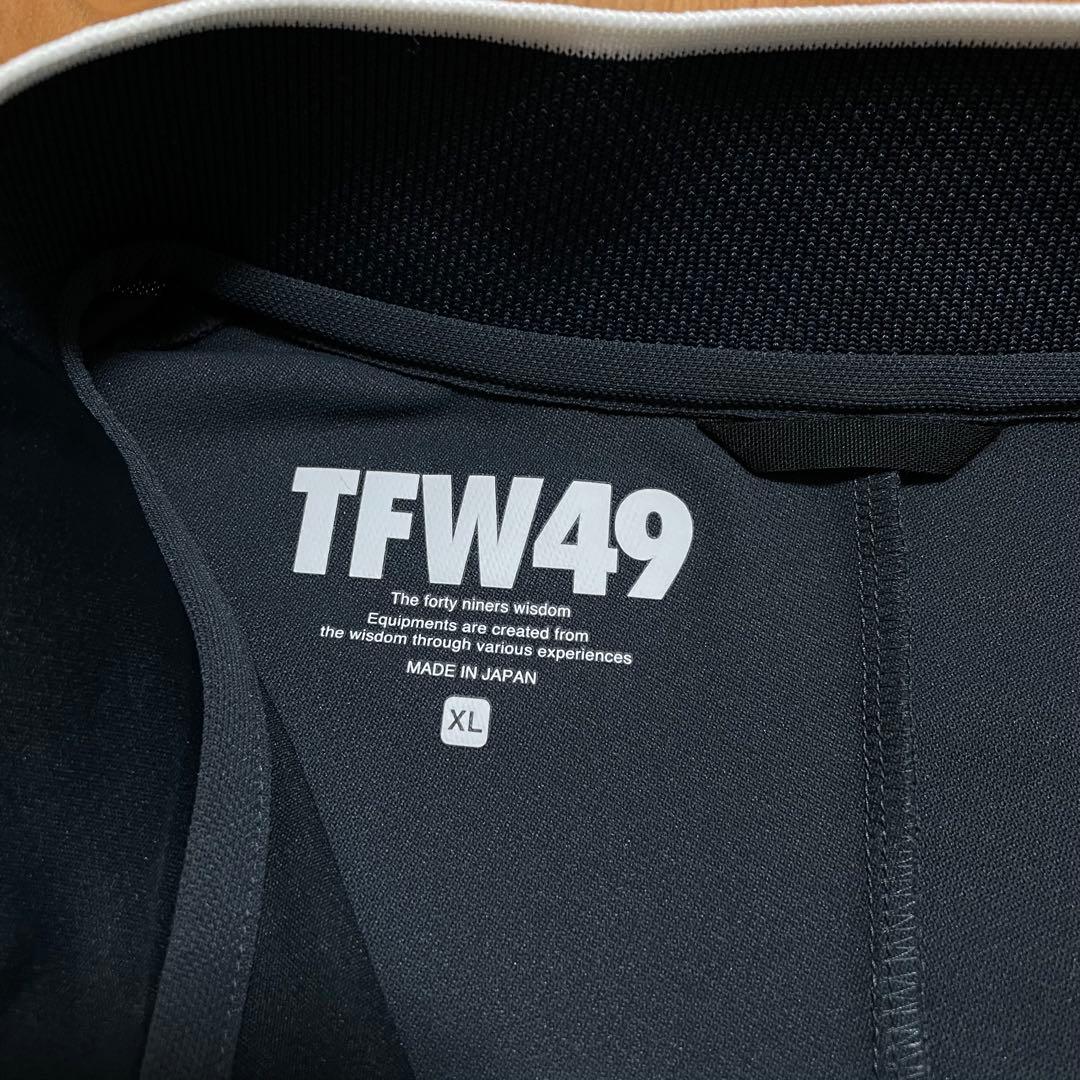 TFW49 ハーフジップ　モックネック　シャツ　ホワイト　ブラック　XL ゴルフ
