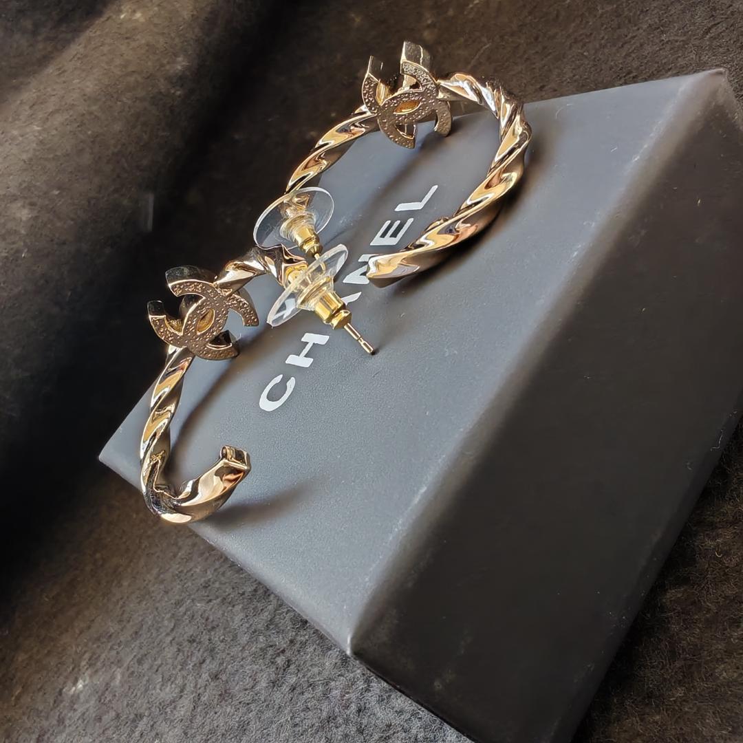 ピアス ゴールド ココマーク フープピアス