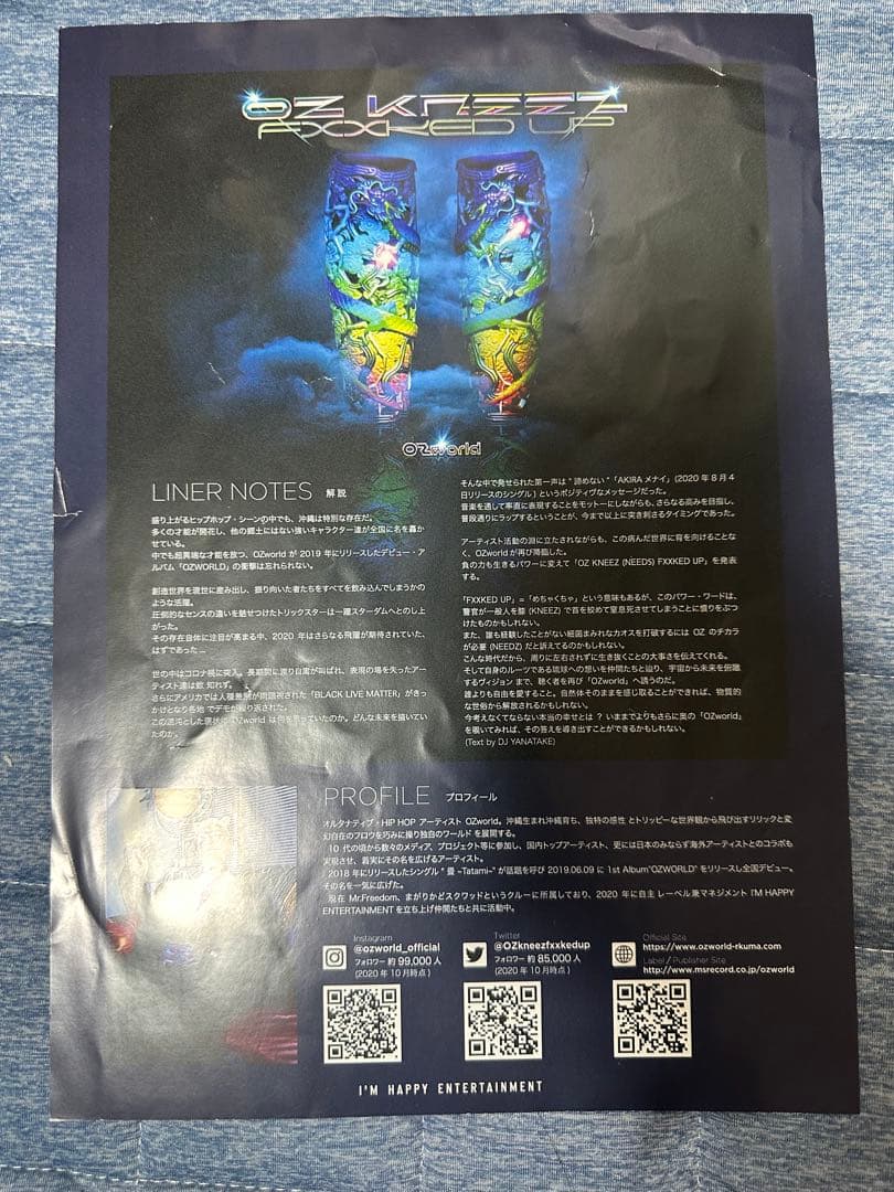 【激レア非売品】OZworld 2ndアルバムサイン入りポスター