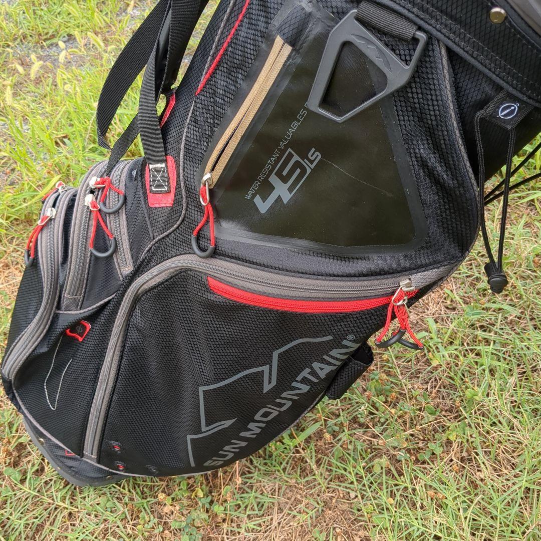 キャディバッグ 45L 黒/赤