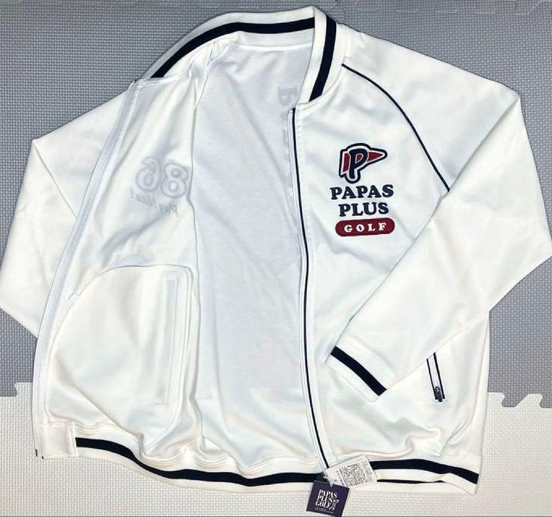 PAPAS PLUS GOLF ジップアップトラックジャケット（ホワイト／M）