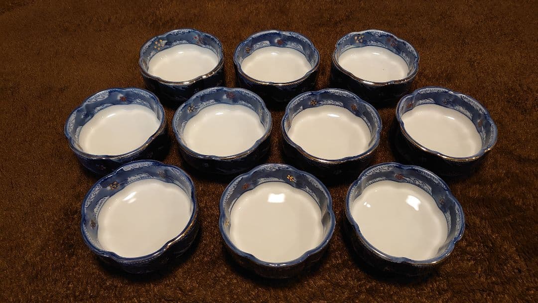 古伊万里　伊万里　色絵　向付　菓子皿　台鉢　１０客