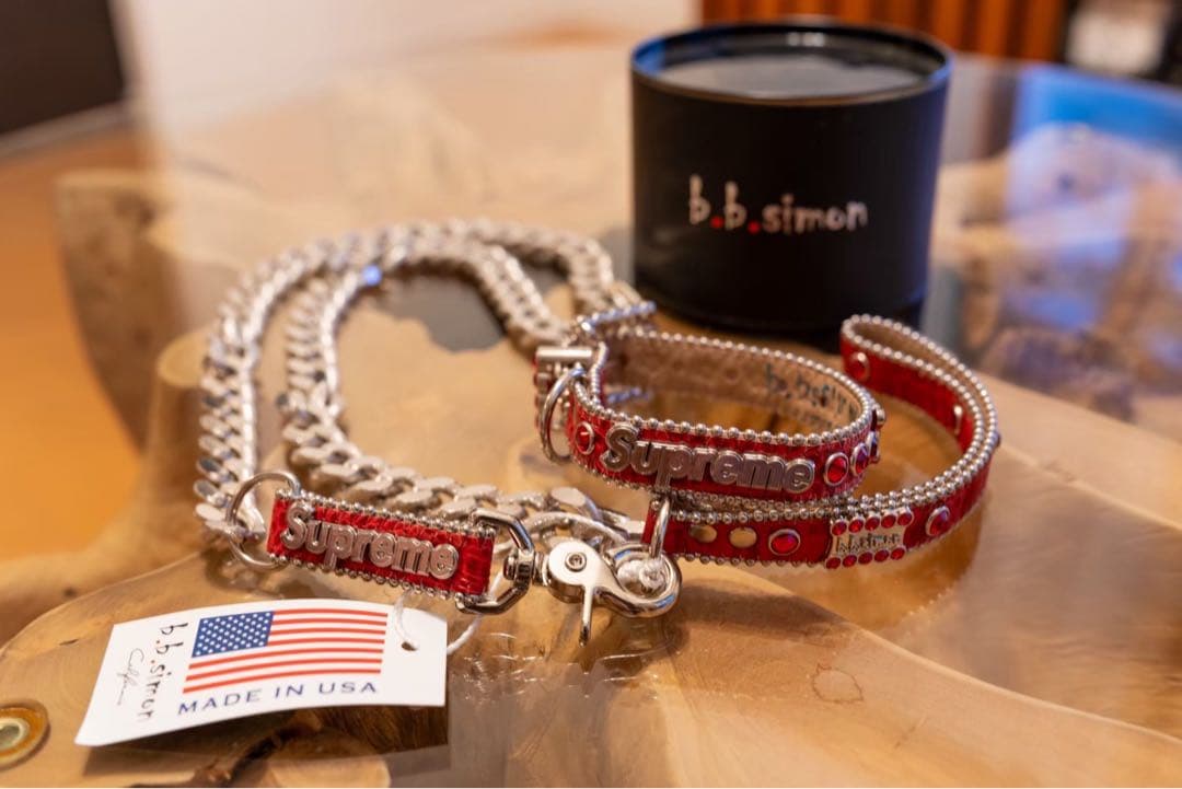 Supreme リード　犬　ペット　stussy