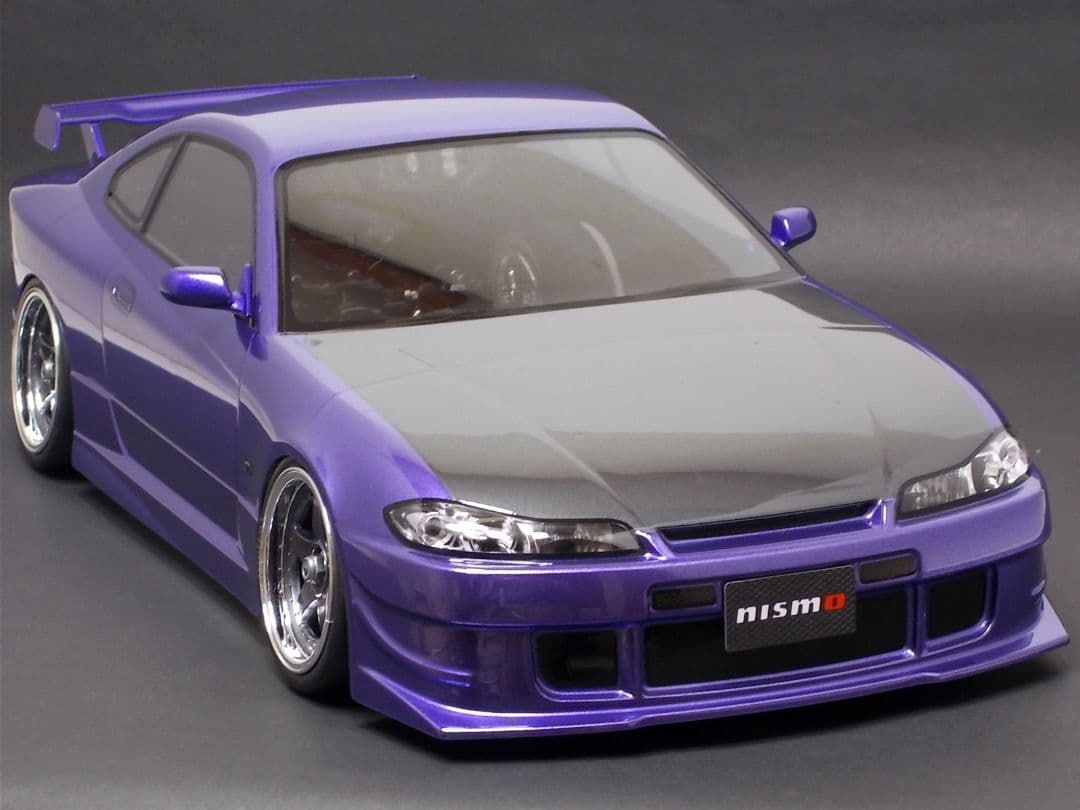 タミヤ S15 シルビア 塗装済完成ボディ　メタリックパープル／ガンメタル