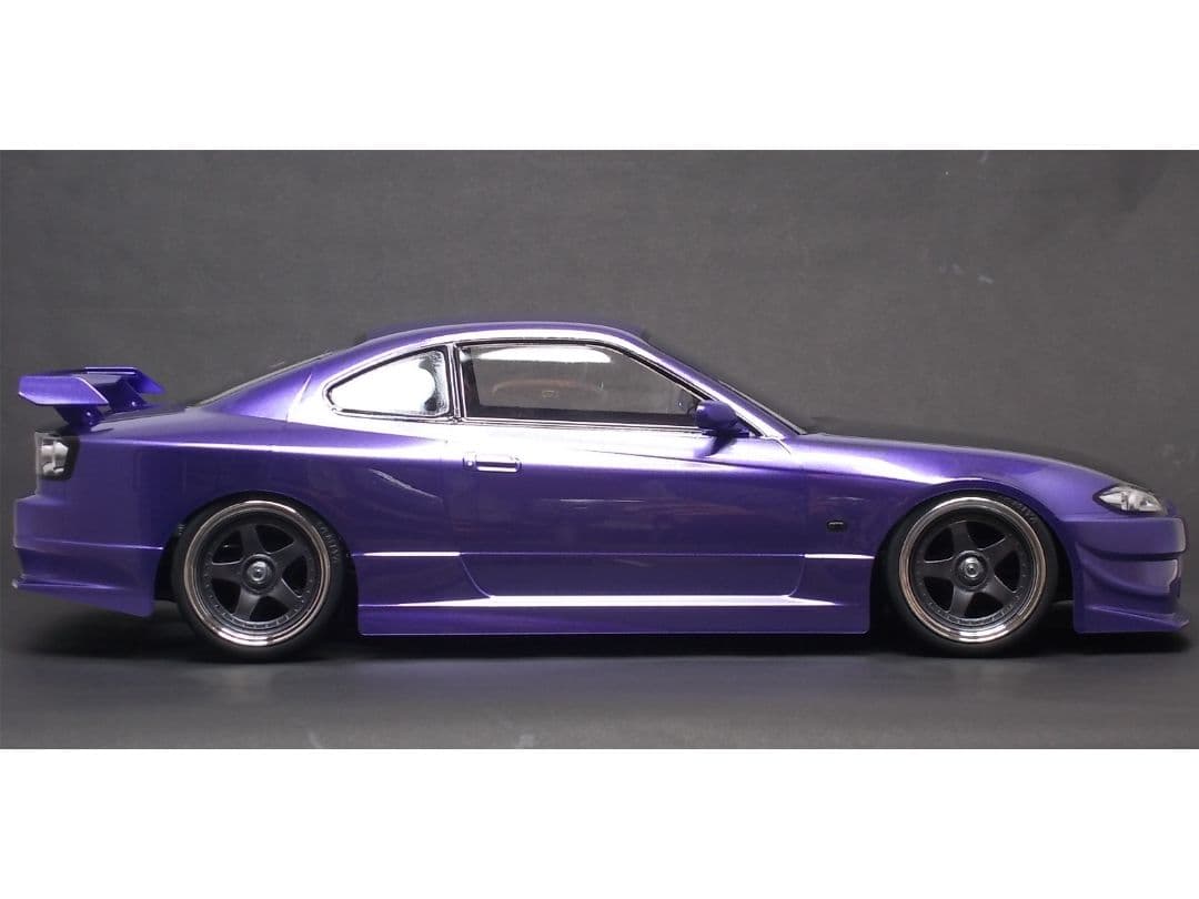 タミヤ S15 シルビア 塗装済完成ボディ　メタリックパープル／ガンメタル